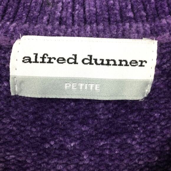 Alfred Dunner Women's Petite Grandmacore Embroidered Pullover Purple Sweater PL - Picture 5 of 13
